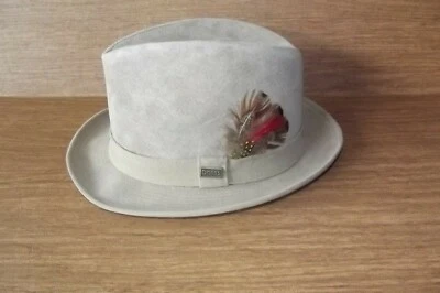 De Colección Dobbs Gamuza Genuina Cuero Tostado N Y Fedora D3060 talla 7 super estado Envío Gratuito Foto 1 de 4