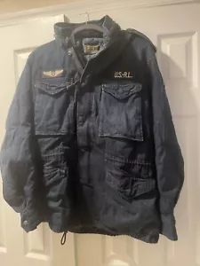 New Polo Ralph Lauren Denim M-65 Military AIR Force Jacket Country NWT Large - Picture 1 of 4
