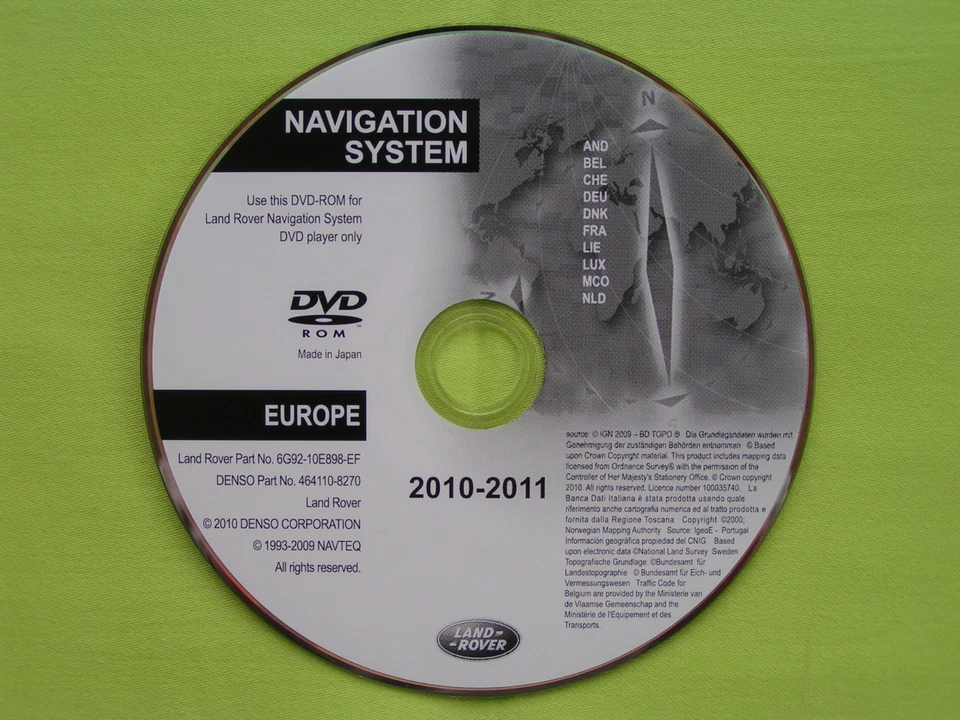 DVD NAVIGATION LAND ROVER DEUTSCHLAND + EU 2011 FREELANDER 2 L359 DENSO MMM2 - Bild 1 von 1