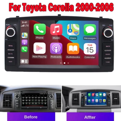 Radio estéreo para coche Carplay GPS navegación WIFI 4+64G para Toyota Corolla 2000-2006 Foto 1 de 4