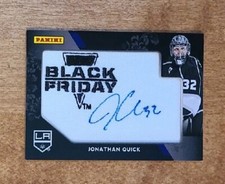 2013 Panini Black Friday Jonathan Quick Auto Logo Patch Sp Rare LA Kings SSP