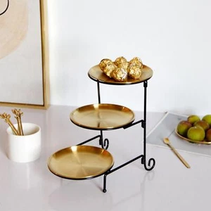 Luxury 3 Tiered Serving Tray Fruit Trays Removable Detachable Cupcake Stand - Picture 1 of 4