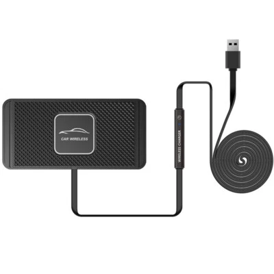 Cargador inalámbrico de carga rápida para teléfono celular de automóvil almohadilla de base tablero alfombrilla antideslizante Foto 1 de 4