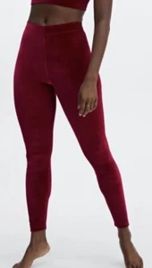 Fabletics 1X Red Velour Emma High Waisted Leggings NWT - Picture 1 of 6