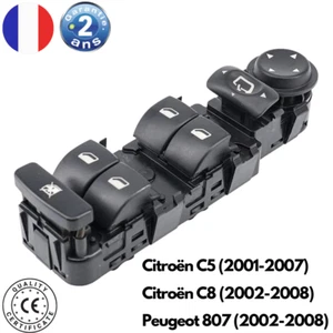 Commande Bouton Interrupteur Lève-Vitre Pour Citroën C5, C8 et Peugeot 807 - Imagen 1 de 7