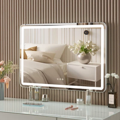 YAMISSI 80 x 55cm Large Hollywood Make Up Mirror Vanity Mirror with USB + LED Lighted UK