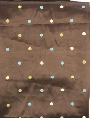 Panel de cortina Pier 1 Imports jarra forrado a lunares seda/satén 54x96 marrón Foto 1 de 4