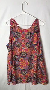 Kenar size XL hot pink colorful sleeveless lined blouse back keyhole - Picture 1 of 6