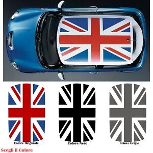 Kit Adesivi Tetto Tettuccio Mini Cooper Bandiera Union Jack Regno Unito Inglese