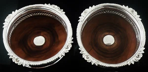 Paar antike Sterling Silber Flasche Wein Untersetzer, John & Thomas Settle 1814 - Bild 1 von 12