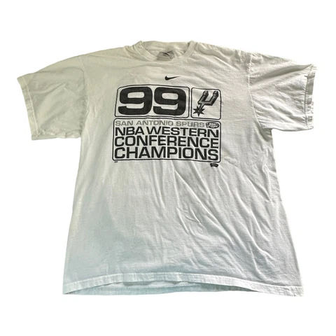 Nike San Antonio Spurs Vintage 99 NBA Western Conference Champions T-Shirt Sz L Cover