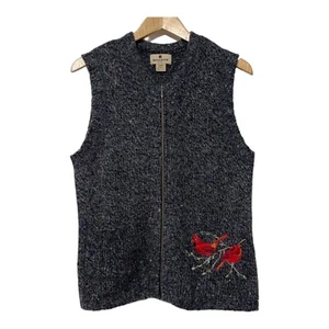 Woolrich Womens Cardigan Sweater Petite M Wool Blend Cardigan Embroidered POCKET - Picture 1 of 5