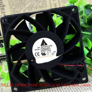 1pc DELTA FFB0924SHE 9238 9.2CM 24V 0.60A 2-wire Inverter Cooling Fan NEW - Picture 1 of 5