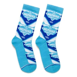 Kondensmilch blaue Socken | ausgefallener Baumwolldruck | stilvolle Auswahl für süße Fans - Bild 1 von 5