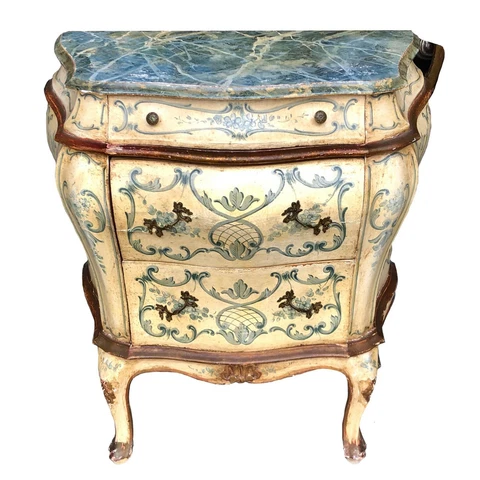Late Nineteenth Century Italian Painted Bombe Chest Cover