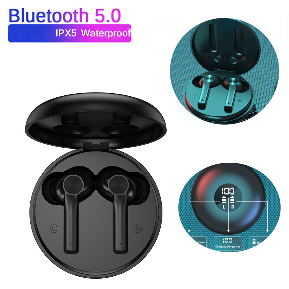 True Wireless Earbuds Bluetooth 5.0 Headset Waterproof Headphones With Mic Case