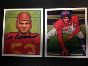 Autographed Tex Coulter 1950 Bowman reprint Card NY Giants with COA