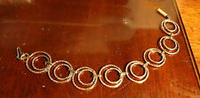   Unusual Designer textured solid 14k gold circles bracelet 9.9 grams