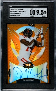 2019 Leaf Valiant DK Metcalf Orange Auto /50 SGC 9.5 Rookie RC Hand-Signed - Picture 1 of 2