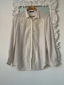 The Kooples Women's Blouse With Lace Insert Size M - Picture 1 of 5