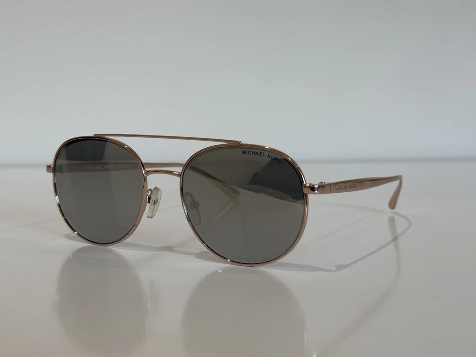 Gafas de sol para mujer Michael Kors MK 1021 Lon redondas doradas plateadas 53-18-140 Foto 1 de 4