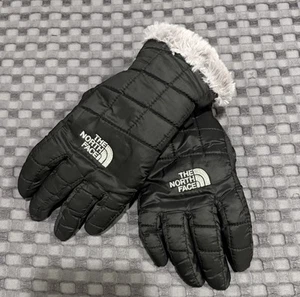The North Face Fleece Kids Gloves Small Black Great Condition Ski Snow - Picture 1 of 5
