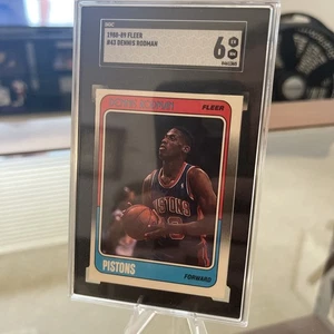1988-89 FLEER #43 DENNIS RODMAN SGC 6 HOF RC ROOKIE - Picture 1 of 1