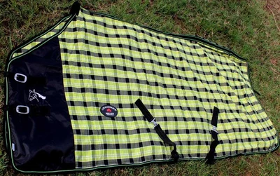 Manta manta de día de algodón equino para caballo 66" forro verano primavera verde 5338 Foto 1 de 4