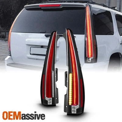 Fit 2007-2014 Chevy Tahoe Suburban | GMC Yukon 2 in 1 LED Tail Lights Set Black - Image 1 of 4