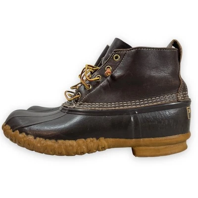 VTG LL Bean Boots Mens 9 M Dark Brown Leather Rubber 6” Boots USA Made Preppy - Image 1 of 4