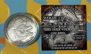 Locker Mint 1 Feinunze 0,999 Silber Anne Bonny Antik Kunst Medaille mit COA - Bild 1 von 5