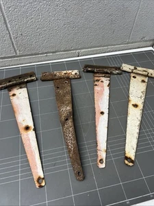 VINTAGE STEEL GATE HARDWARE LARGE RUSTIC CAFE BAR MANCAVE HINGE HINGES RETRO - Picture 1 of 5