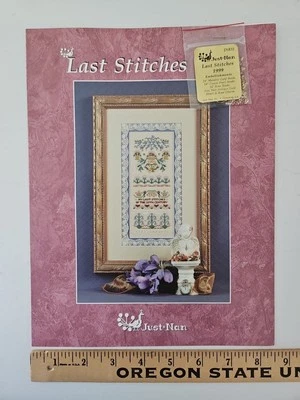 Just Nan LAST STITCHES Counted Cross Stitch Pattern JN059 & Embellishments - Image 1 of 4