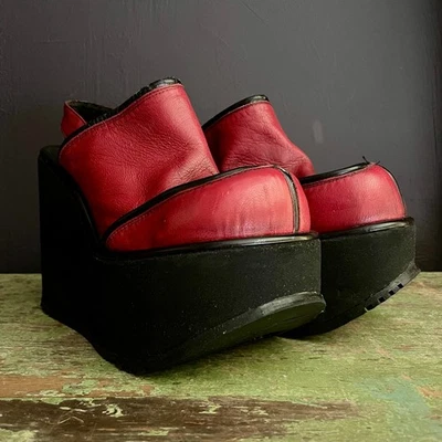 Zapatos Luichiny Plataformas De Colección Rojo Años 90 Mega Plataforma Mules Para Mujer Talla 10B Foto 1 de 4
