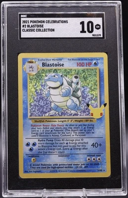 2021 Pokemon Celebrations Blastoise Classic Collection SGC 10 GEM MINT 2/102 - Image 1 of 4