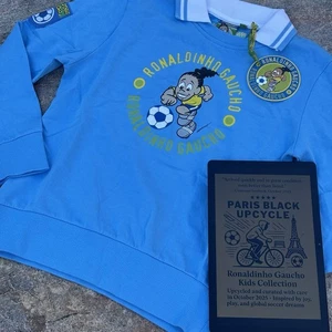 2000s Original Ronaldinho Gaucho Kids Sweater Size 8 Brazil Soccer Authentic - Picture 1 of 10