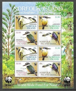 Norfolk 2004 WWF Wildlife Fauna Birds Vögel Oiseaux Kingfisher compl MS MNH - Picture 1 of 1
