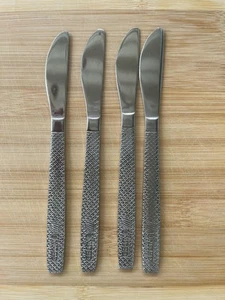 Vtg United Airlines Stainless Steel Knives Fish Scale Pattern Handles (4) - Picture 1 of 3