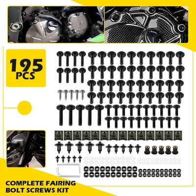 Ajuste para kit de parafusos de carenagem CBR 600RR 900R 929RR 1000RR 600 F2 195PCS porca de parafuso - Imagem 1 de 4
