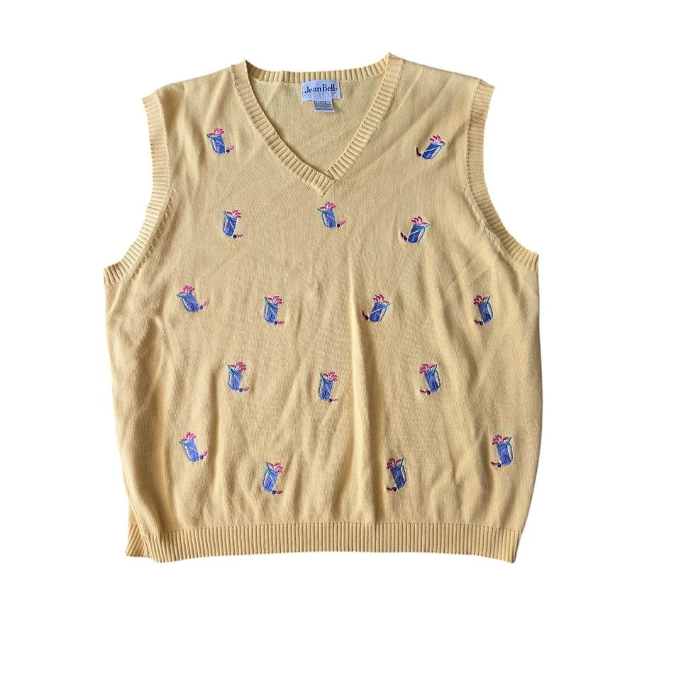 Chaleco de golf vintage Jean talla GRANDE Bell para mujer amarillo palos de golf para golfistas Foto 1 de 4