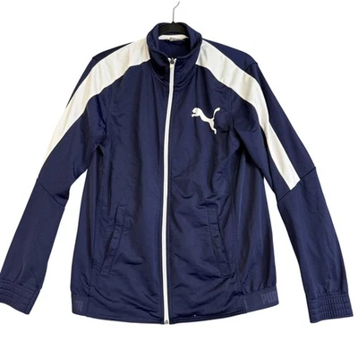 Puma Track Jacket Mens Small Navy Blue White Full Zip Stand Collar 838605-76 - Image 1 of 4