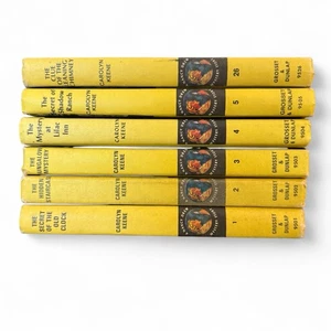 Nancy Drew Vintage Book Lot of 6 Yellow Matte Cover 1-5 & 26 Carolyn Keene - Picture 1 of 22