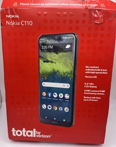 Total by Verizon Nokia C110, 32 GB, grigio - Smartphone prepagato. SCATOLA APERTA SPEDIZIONE GRATUITA - Foto 1 di 3