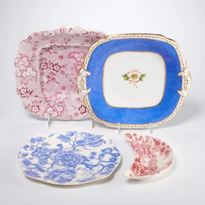 Lote de platos cuadrados de media luna Royal Staffordshire Potteries English Transferware Foto 1 de 4