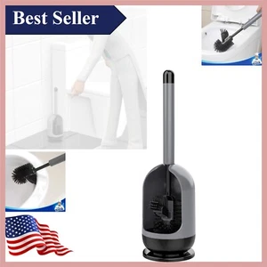 TPR Bristle Toilet Bowl Brush with Under-Rim Head - Sanitary Cleaning Tool - Picture 1 of 10