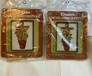 NOS Vintage Caron Peppers & Coleus Plant Crewel Kits 5” X 7” New 1975 - Picture 1 of 6