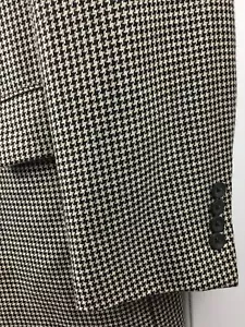 Samuelsohn for Bullock & Jones Sport Coat Mens 46XL Black Cream Wool Silk Linen - Picture 1 of 9