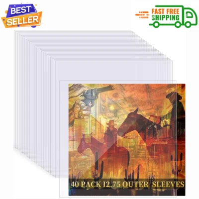 30 Pack 4 Mil Thick Vinyl Sleeves, 12.75" X 12.75" Vinyl Record Sleeves Clear Foto 1 de 4