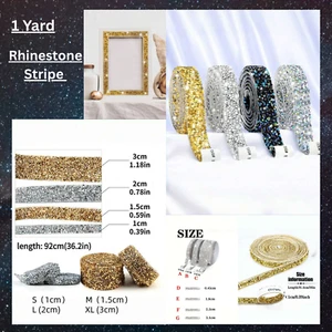Crystal Rhinestone Stripe Resin Diamond Ribbon Glitter Rhinestone - Picture 1 of 18
