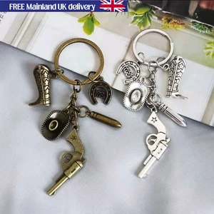Western Cowboy - Keychain , Keyring , Cowboy Theme ,Gift Idea. Colour Variations - Picture 1 of 7